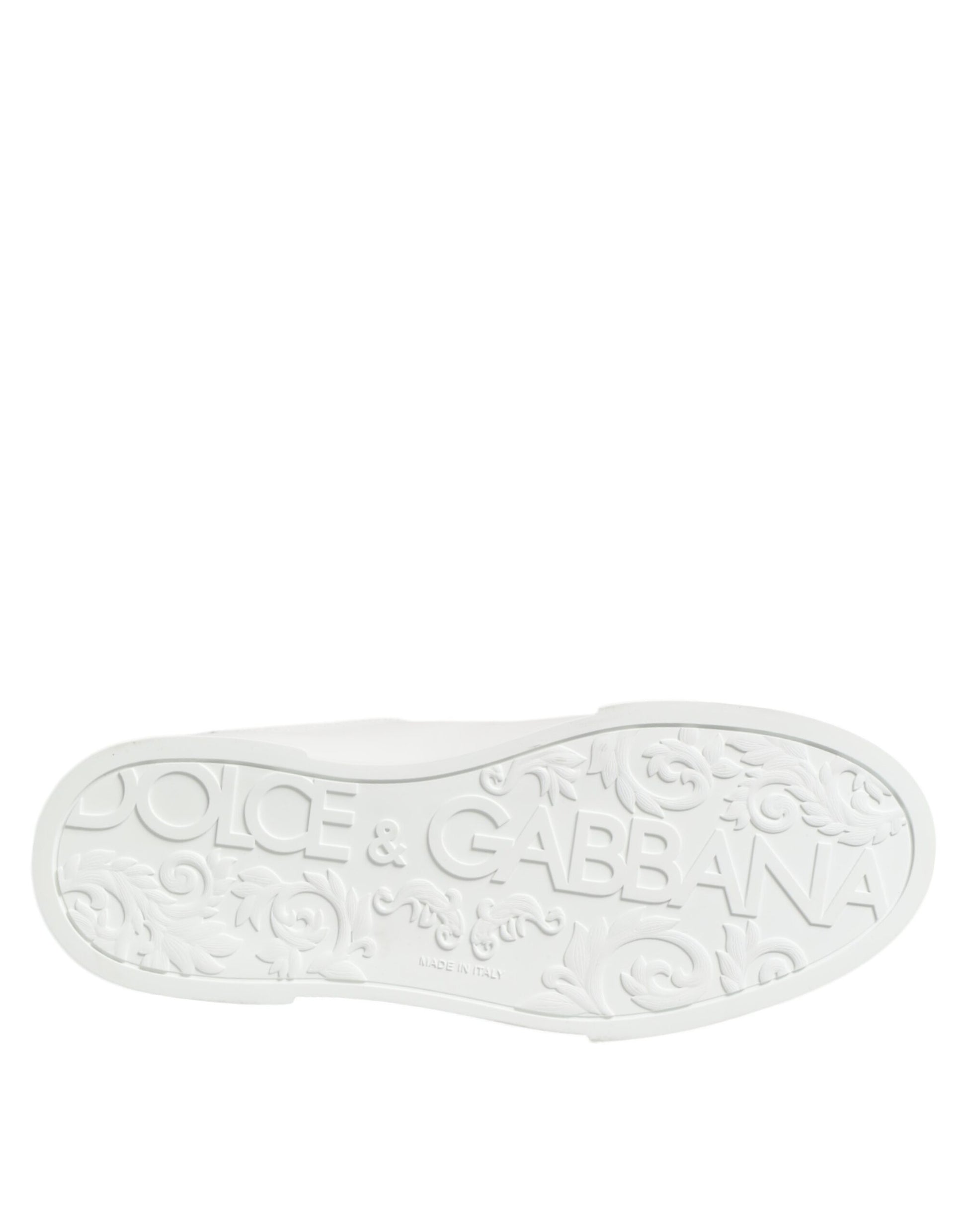 Dolce & Gabbana Black White Leather Portofino Sneakers