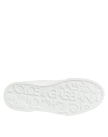 Dolce & Gabbana Black White Leather Portofino Sneakers