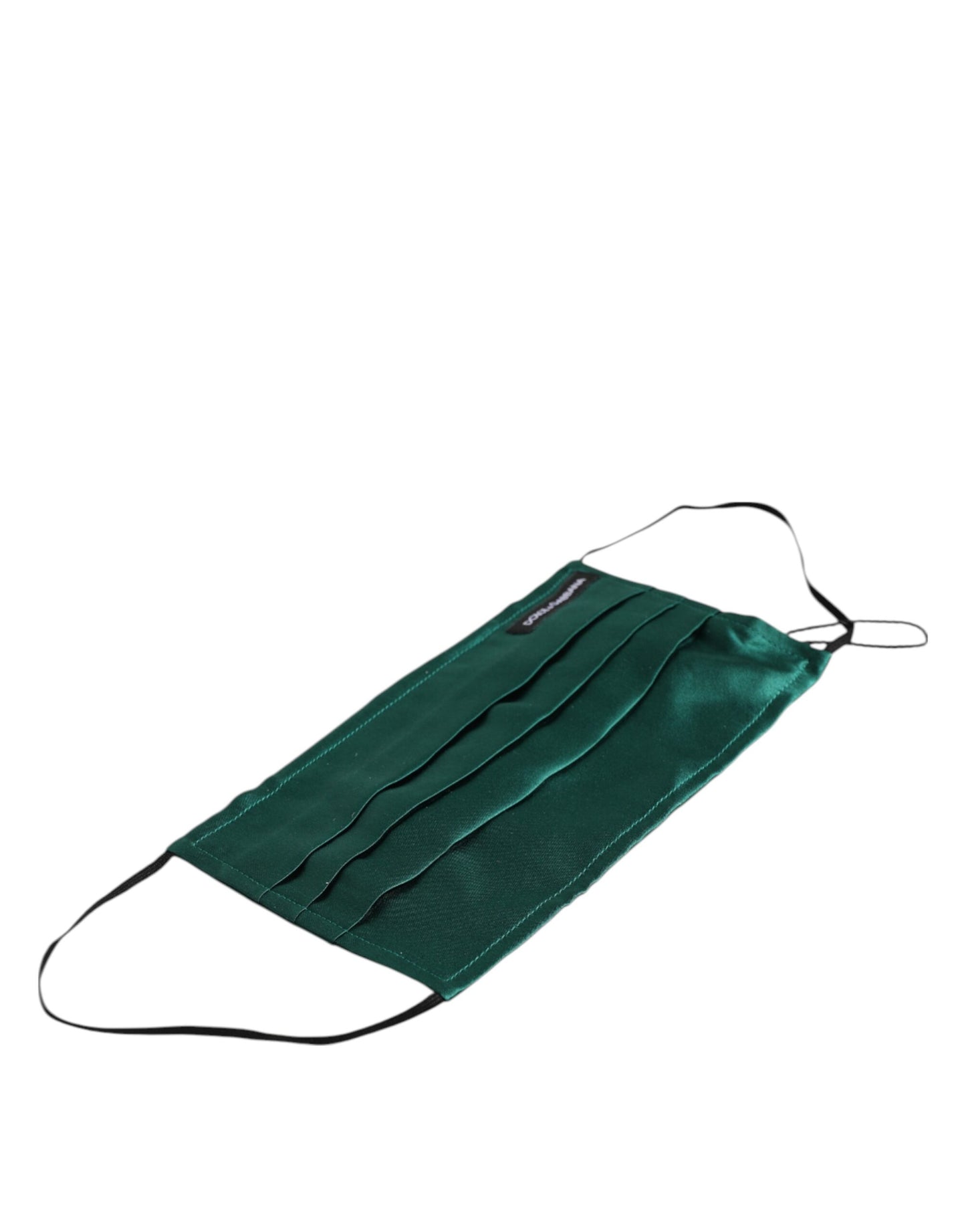 Dolce & Gabbana Green Silk Pleated Face Mask