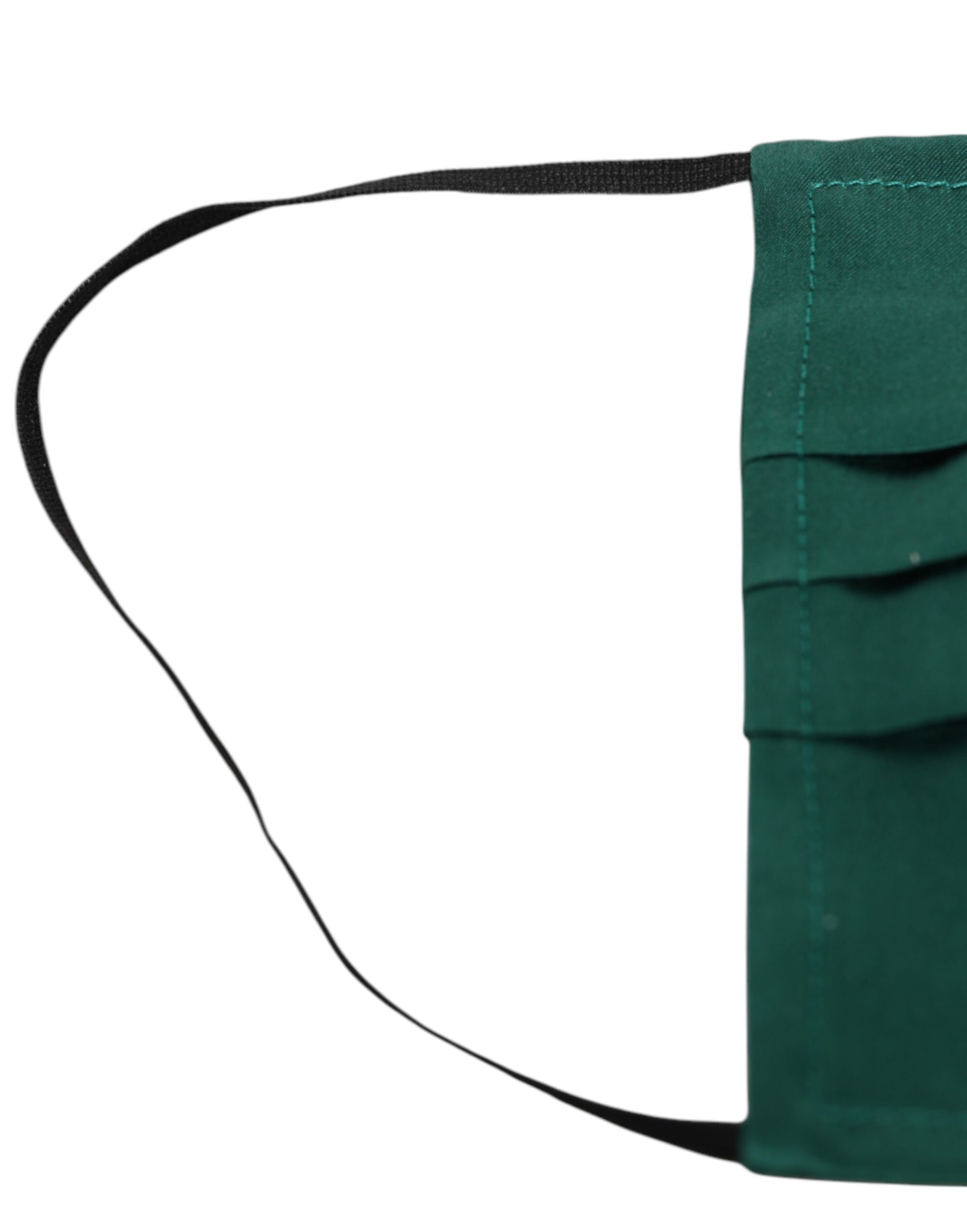 Dolce & Gabbana Green Silk Pleated Face Mask