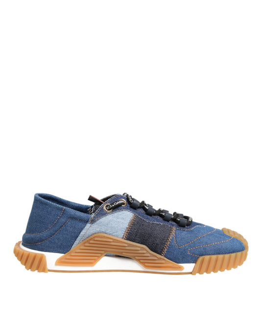 Dolce & Gabbana Blue Lace Up Low Top NS1 Sneakers
