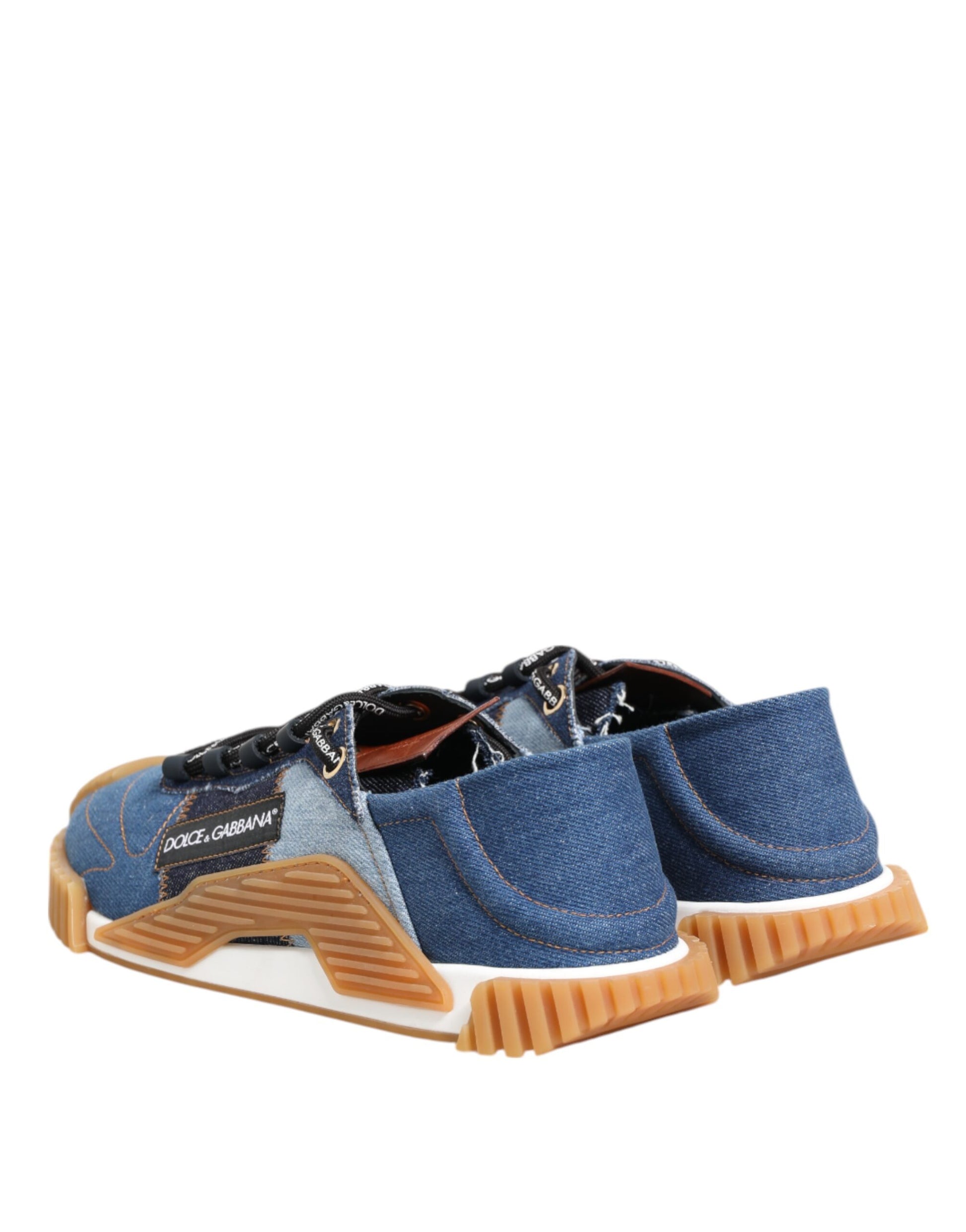 Dolce & Gabbana Blue Lace Up Low Top NS1 Sneakers