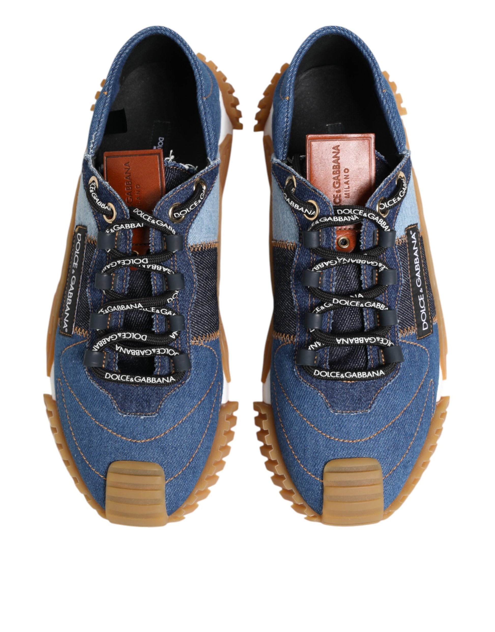Dolce & Gabbana Blue Lace Up Low Top NS1 Sneakers