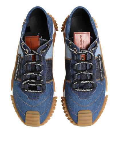 Dolce & Gabbana Blue Lace Up Low Top NS1 Sneakers
