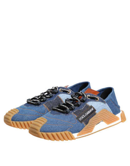 Dolce & Gabbana Blue Lace Up Low Top NS1 Sneakers
