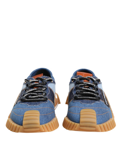 Dolce & Gabbana Blue Lace Up Low Top NS1 Sneakers