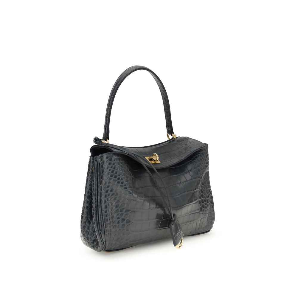 Balenciaga Rodeo Shoulder Bag in Crocodile-Print Leather