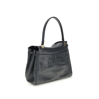 Balenciaga Rodeo Shoulder Bag in Crocodile-Print Leather