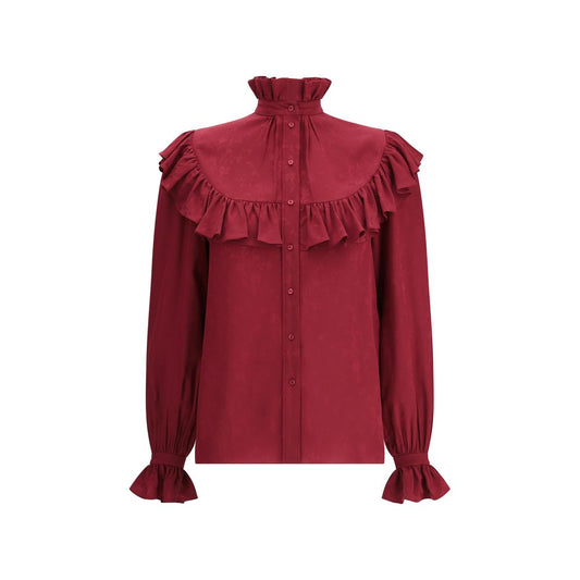 Saint Laurent Silk Blouse with Ruffles