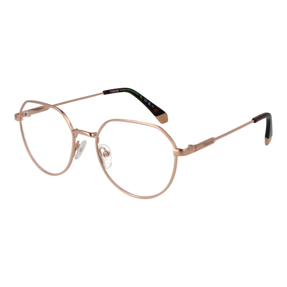 Polaroid Gold Unisex Optical Frames – Round Full-Rim, 54mm