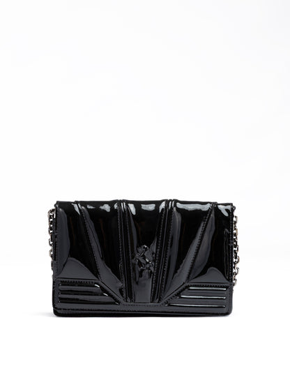 Ferrari Black GT Patent Leather Bag with Chain
