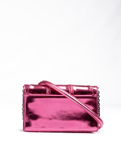 Ferrari Metal Pink GT Patent Leather Bag with Chain