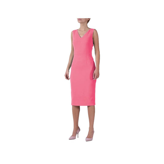 Dolce & Gabbana Pink V-Neck Sheath Dress