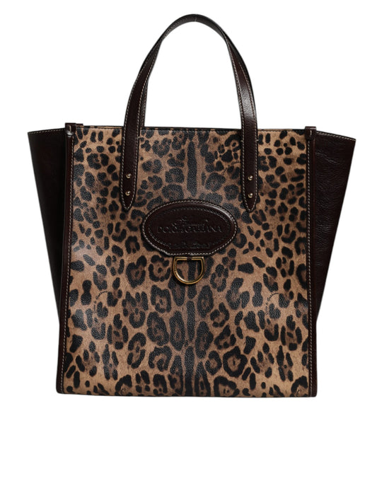 Dolce & Gabbana Multicolor Leopard Shopping Tote Shoulder Bag