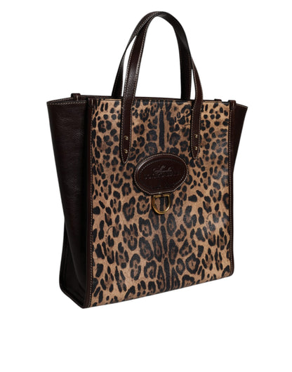 Dolce & Gabbana Multicolor Leopard Shopping Tote Shoulder Bag