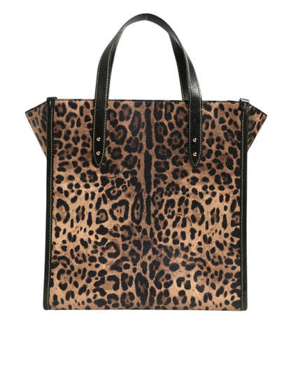 Dolce & Gabbana Brown Leopard Shopping Tote Shoulder Bag