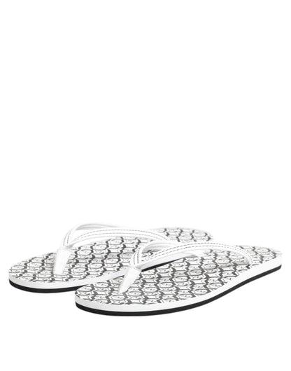 Dolce & Gabbana Black & White DG Logo Flip Flops for Women