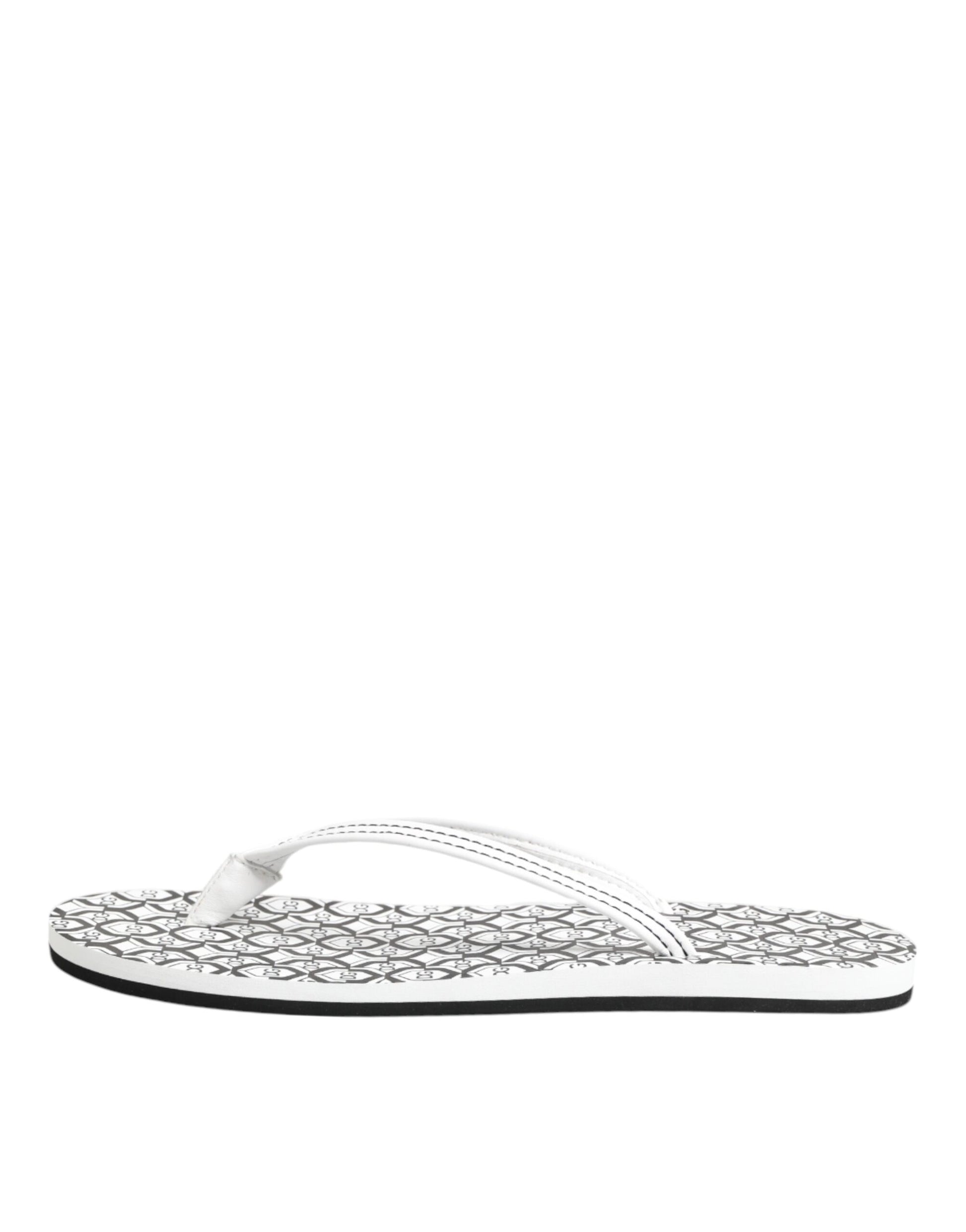 Dolce & Gabbana Black & White DG Logo Flip Flops for Women