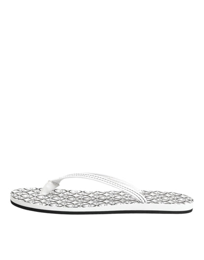 Dolce & Gabbana Black & White DG Logo Flip Flops for Women
