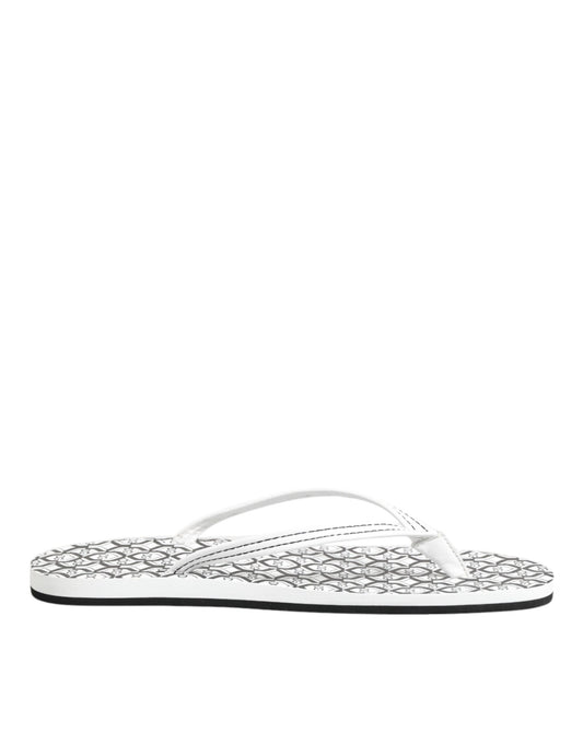 Dolce & Gabbana Black & White DG Logo Flip Flops for Women