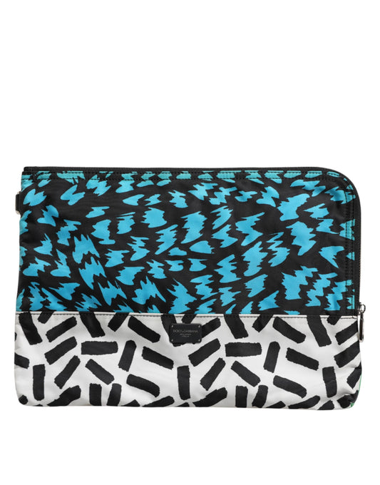 Dolce & Gabbana Multicolor Printed Nylon Logo Wash Bag for Men