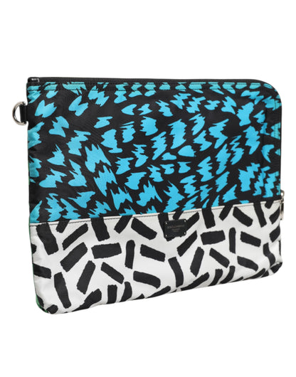 Dolce & Gabbana Multicolor Printed Nylon Logo Wash Bag for Men
