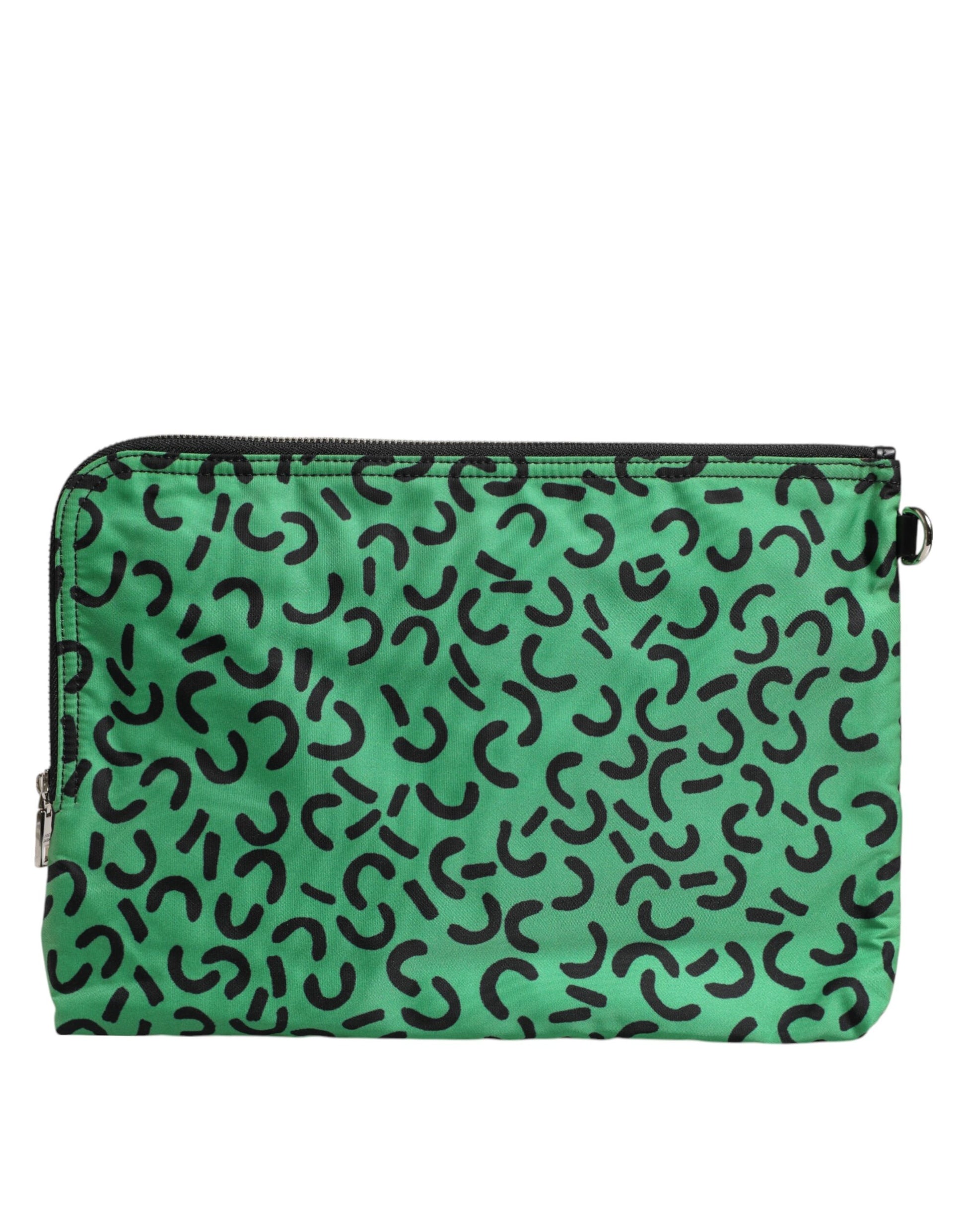 Dolce & Gabbana Multicolor Printed Nylon Logo Wash Bag for Men