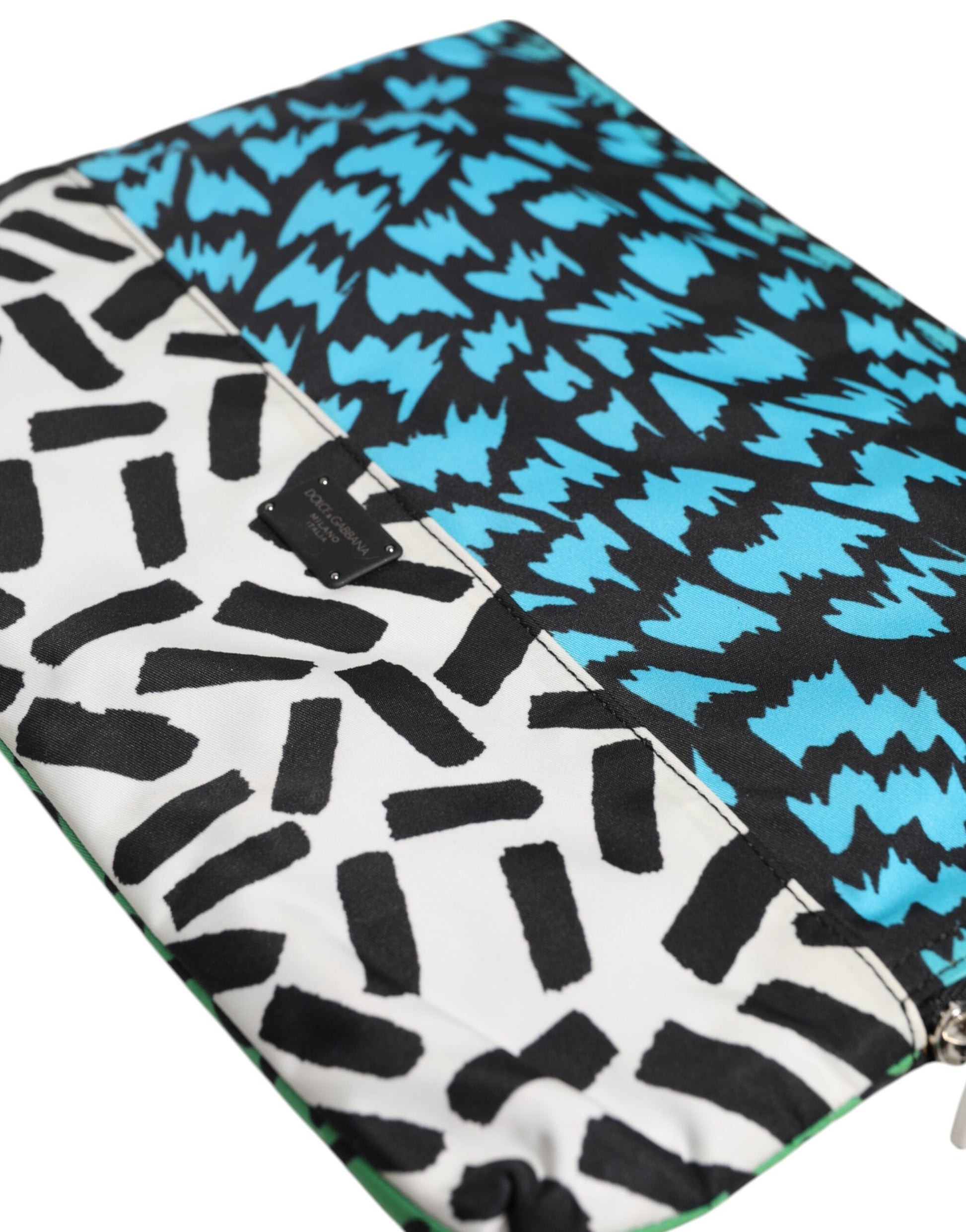 Dolce & Gabbana Multicolor Printed Nylon Logo Wash Bag for Men