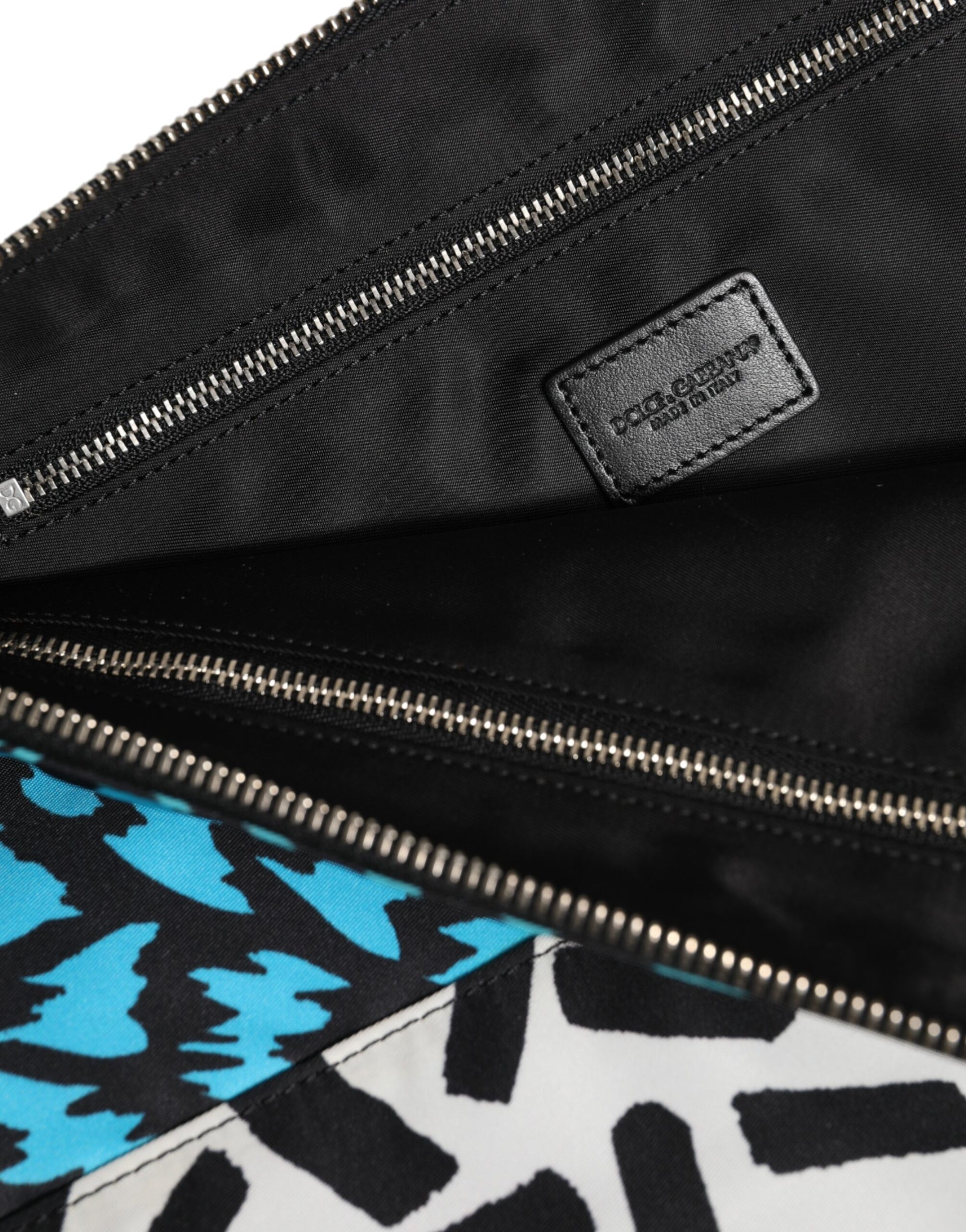Dolce & Gabbana Multicolor Printed Nylon Logo Wash Bag for Men