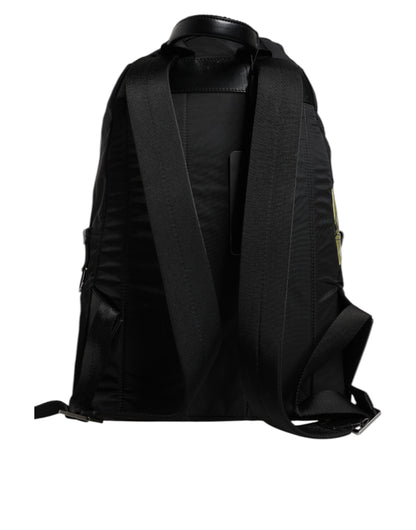 Dolce & Gabbana Black Logo Tape Polyamide School Travel Backpack for Men