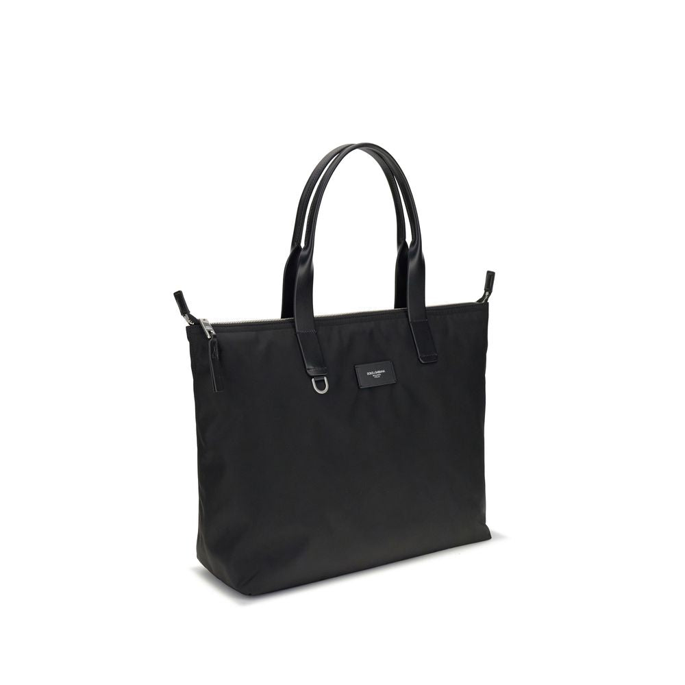 Dolce & Gabbana Black Crocodile Print Medium Tote Bag - Adamo Line