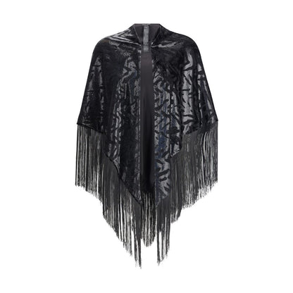 Giorgio Armani Velvet Shawl with Fringes