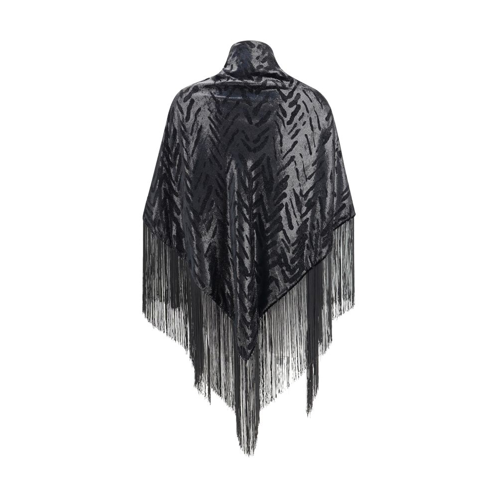 Giorgio Armani Velvet Shawl with Fringes
