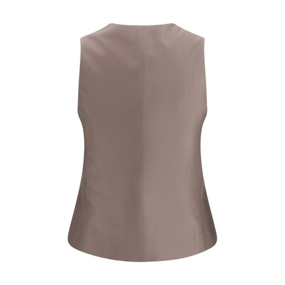 Giorgio Armani Single-breasted Hemp and Viscose Vest