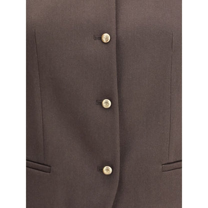Giorgio Armani Single-breasted Hemp and Viscose Vest