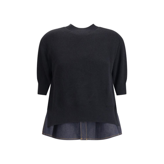 Sacai Denim Detail Sweater