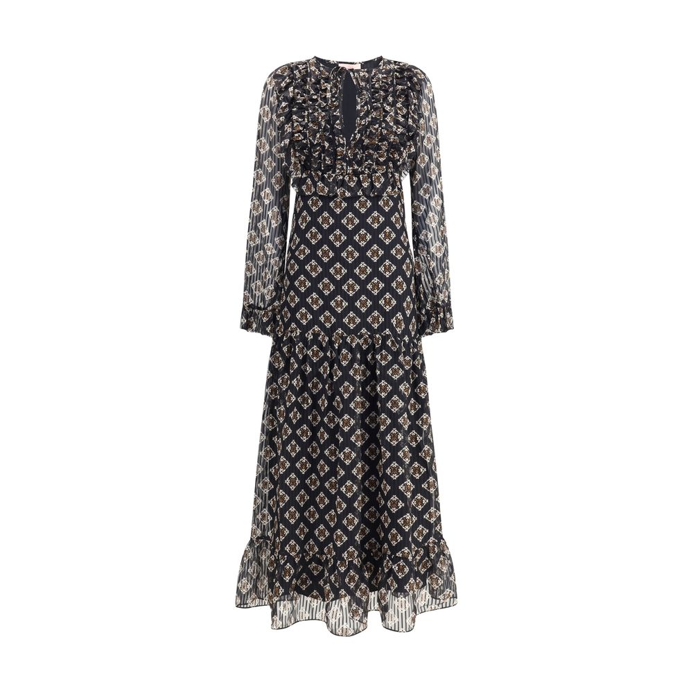 Kristina Ti Silk Rouched Maxi Dress