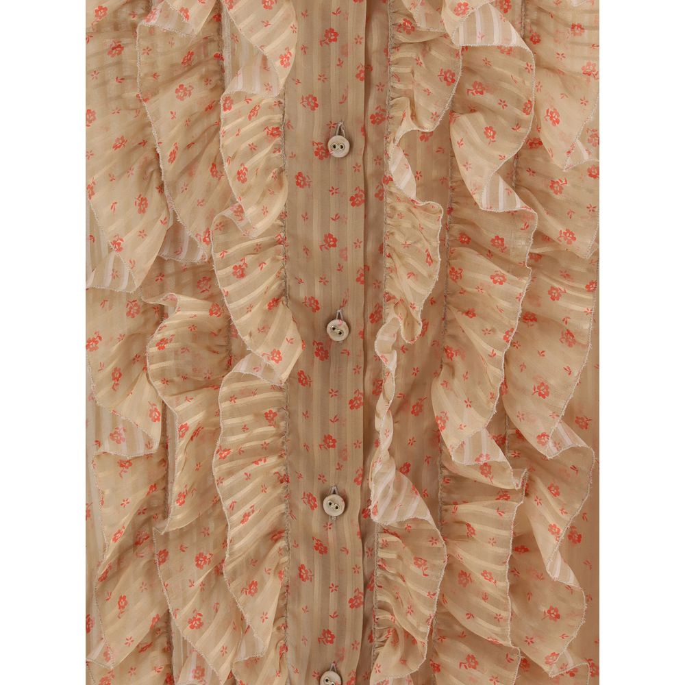Kristina Ti Rouches Silk Blouse