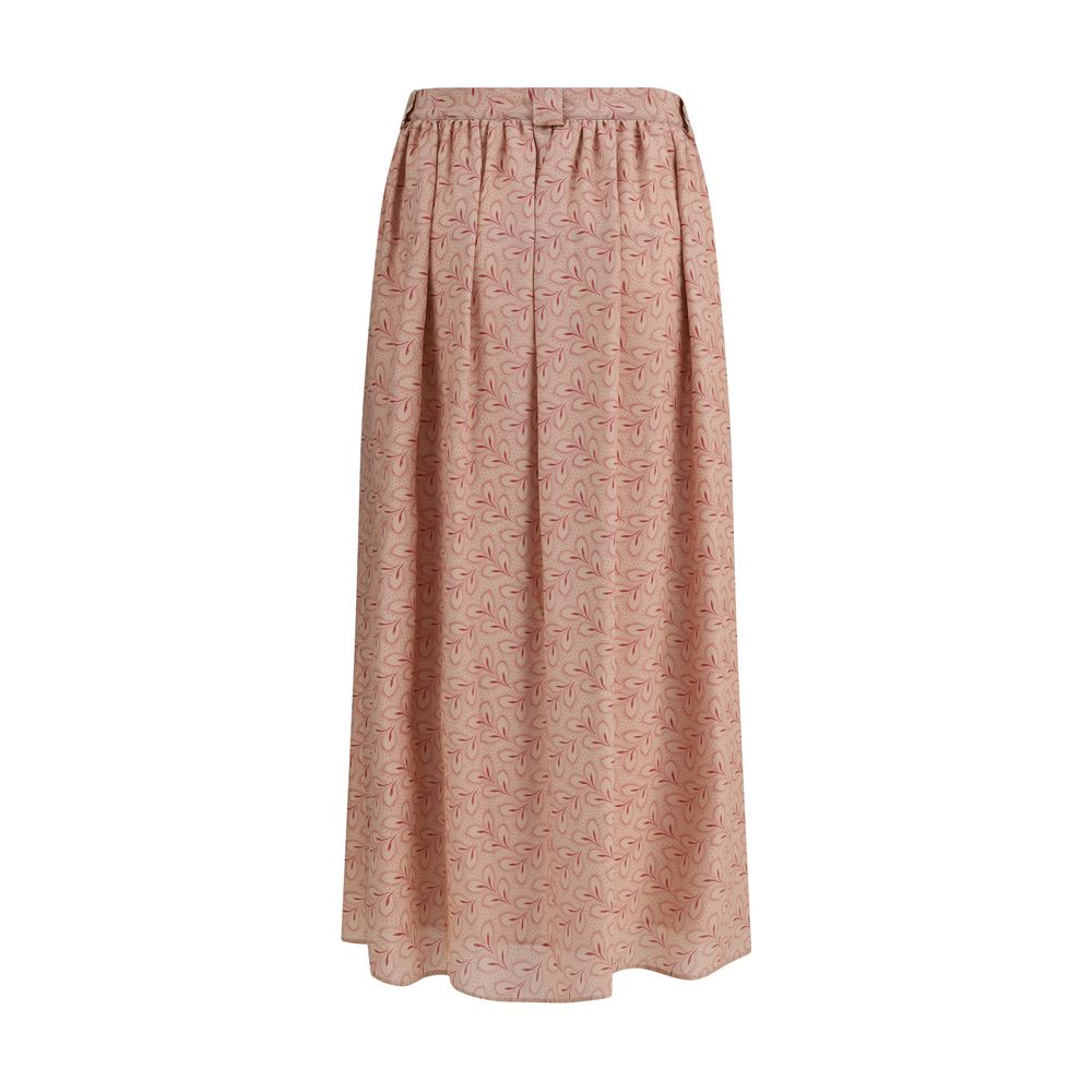 Kristina Ti Half Circle Skirt with Foliage Print