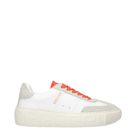 Versace White Leather Sneakers: Bold Luxury for Every Step