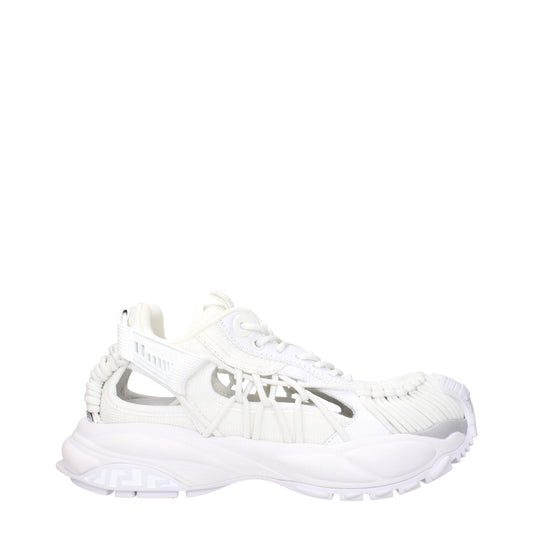 Versace White Leather Low Tops - Iconic Statement Sneakers
