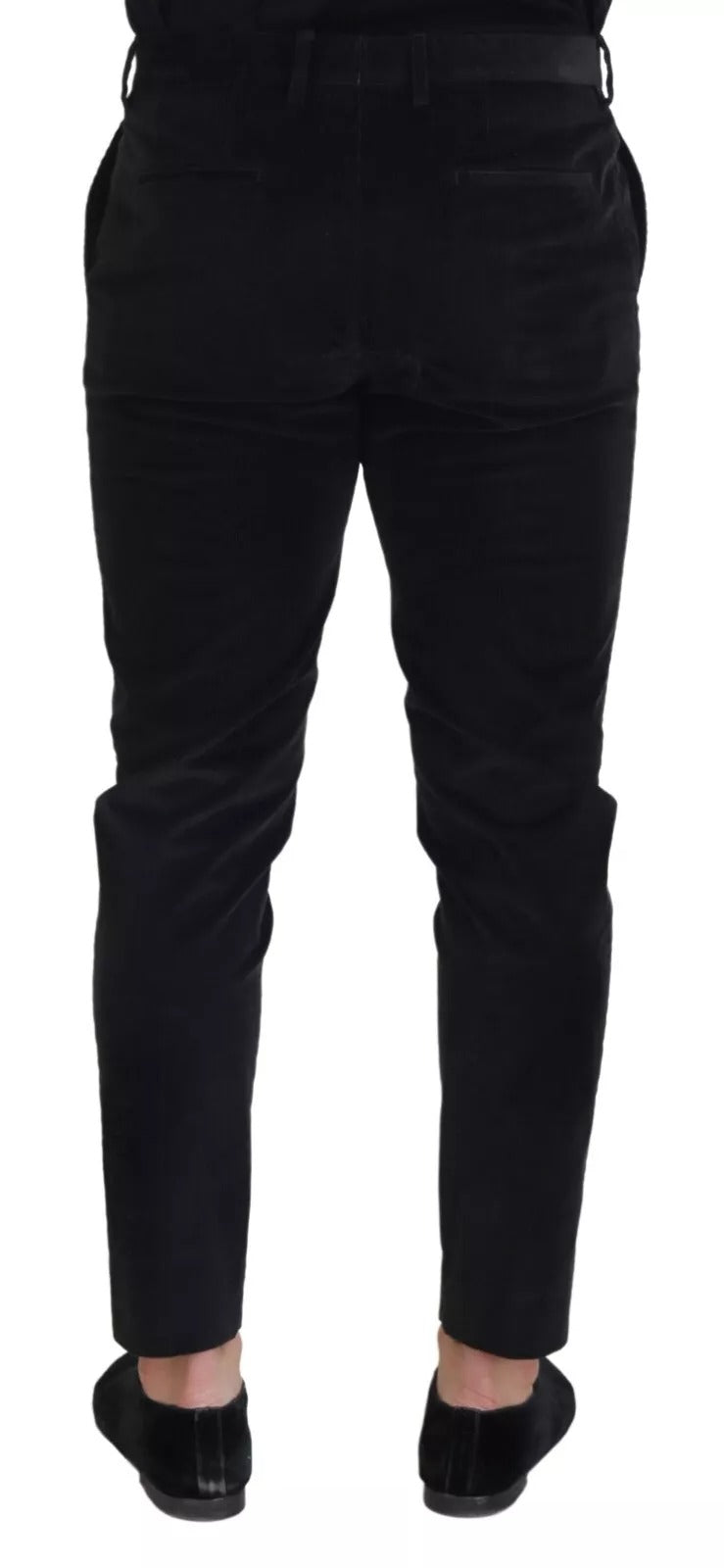 Dolce & Gabbana Black Stretch Cotton Slim Chino Trousers