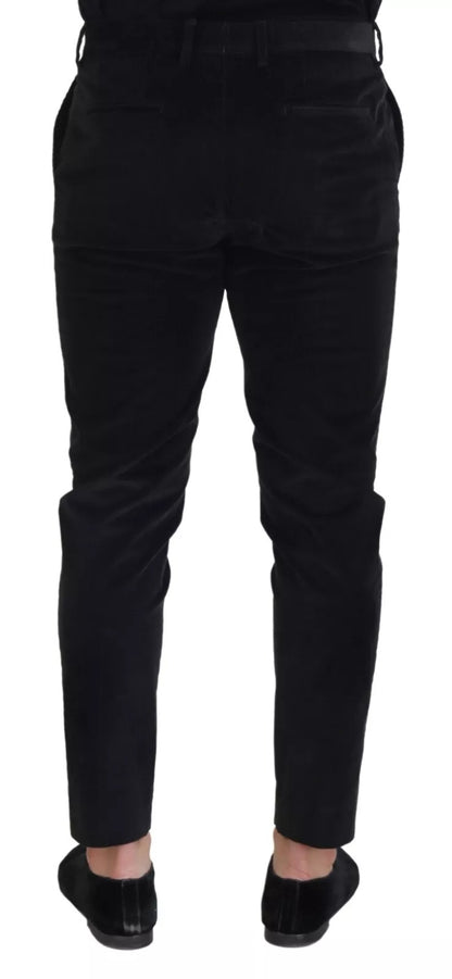 Dolce & Gabbana Black Stretch Cotton Slim Chino Trousers