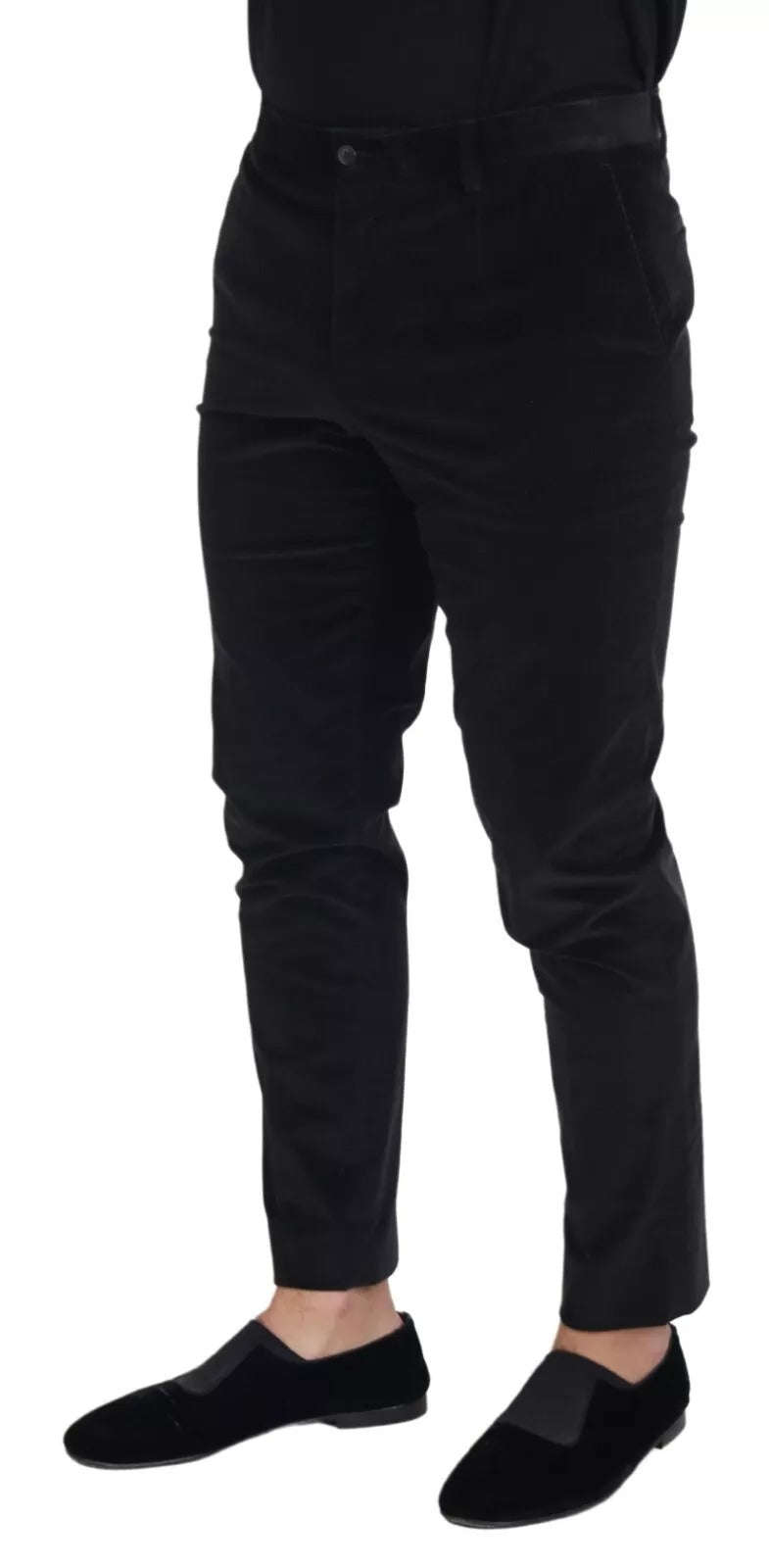 Dolce & Gabbana Black Stretch Cotton Slim Chino Trousers