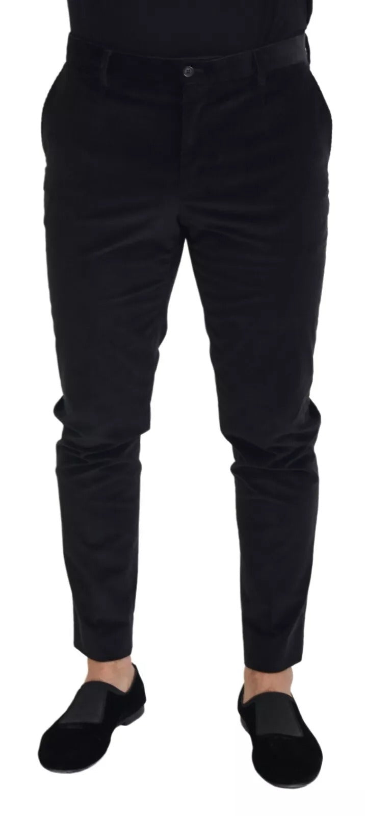 Dolce & Gabbana Black Stretch Cotton Slim Chino Trousers