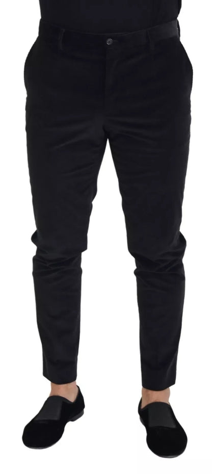 Dolce & Gabbana Black Stretch Cotton Slim Chino Trousers