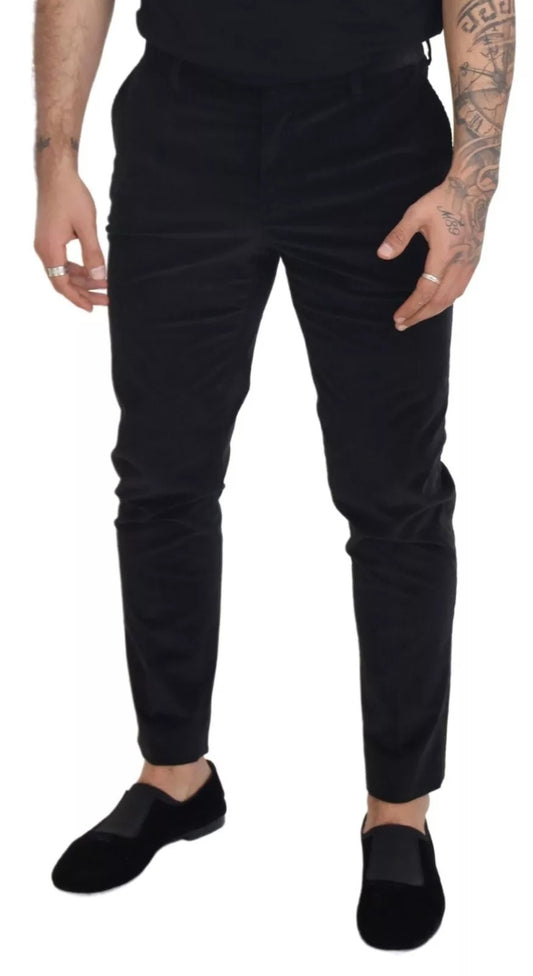 Dolce & Gabbana Black Stretch Cotton Slim Chino Trousers