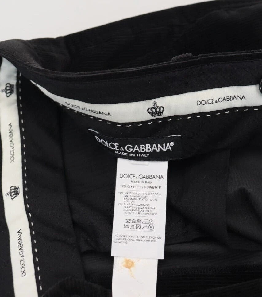 Dolce & Gabbana Black Stretch Cotton Slim Chino Trousers