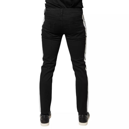 Dolce & Gabbana Black Tattered Skinny Denim Jeans with White Lining