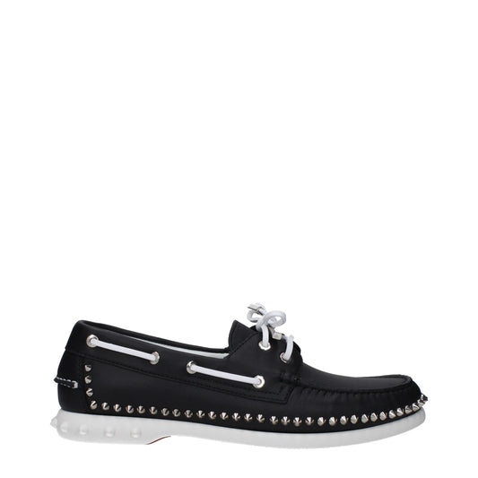 Christian Louboutin Black Leather Loafer with Studs